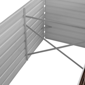 Strat inălțat de grădină, maro, 320x80x45 cm, oțel galvanizat - Img 2