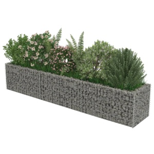 Strat inălțat gabion, 270 x 50 x 50 cm, oțel galvanizat - Img 3