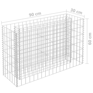 Strat inălțat gabion, 90 x 30 x 60 cm, oțel galvanizat - Img 6