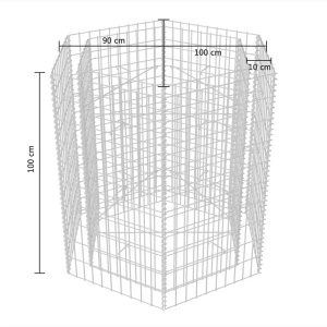 Strat inălțat gabion hexagonal, 100 x 90 x 100 cm - Img 5