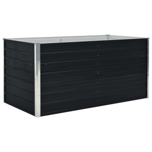 Strat inălțat grădină, antracit, 160x80x45 cm, oțel galvanizat - Img 3