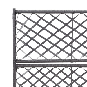 Strat inălțat spalier 2 ghivece negru 58x30x107 cm poliratan - Img 7