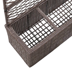 Strat inălțat spalier cu 3 ghivece maro 83x30x130 cm poliratan - Img 5