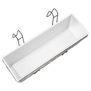 Straturi inălțate de balcon, 2 buc., gri, 50 cm, poliratan - Img 8