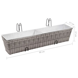 Straturi inălțate de balcon, 2 buc., gri, 80 cm, poliratan - Img 7
