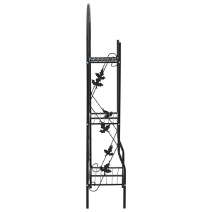 Suport de plante, 3 niveluri, negru, 52 x 28 x 128 cm, fier - Img 3