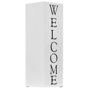 Suport pentru umbrelă Welcome, oțel, alb - Img 2