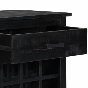 Suport sticle de vin, negru, 56x35x75 cm, lemn masiv de mango - Img 5