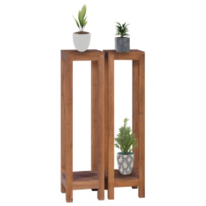 Suporturi de plante, 2 piese, 25x25x100 cm, lemn masiv de tec