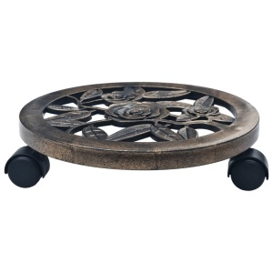 Suporturi de plante cu role, 6 buc., bronz, 30 cm, plastic - Img 2