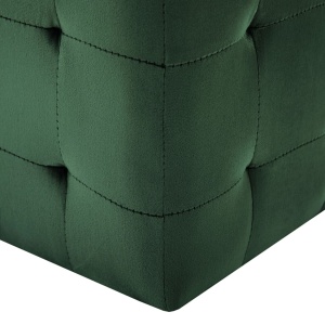 Taburet, 2 buc., verde, 30 x 30 x 30 cm, țesătură catifea - Img 6