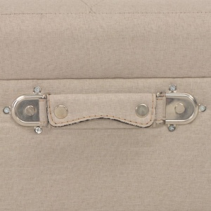 Taburet cu depozitare, 40 cm, bej, material textil - Img 2