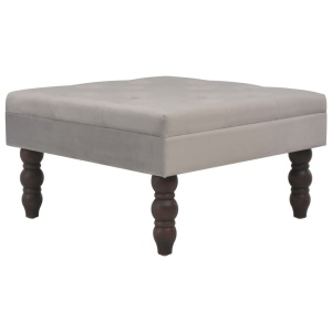 Taburet, gri inchis, 60x60x36 cm, catifea - Img 3