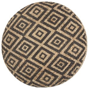 Taburet lucrat manual, negru, 45 x 30 cm, iută - Img 3