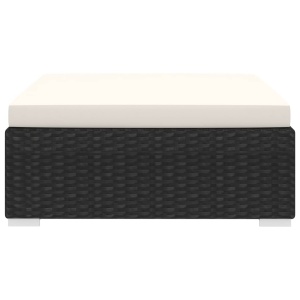 Taburet modular, 1 buc., negru, poliratan, cu pernă - Img 3
