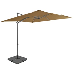 Umbrelă de exterior cu bază portabilă, gri taupe