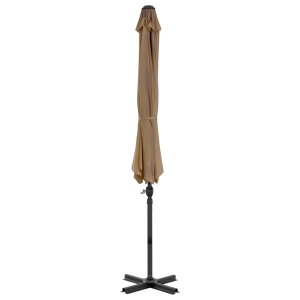 Umbrelă de exterior cu bază portabilă, gri taupe - Img 4
