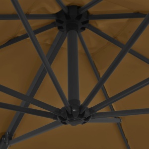 Umbrelă de exterior cu bază portabilă, gri taupe - Img 2
