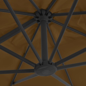 Umbrelă de exterior cu bază portabilă, gri taupe - Img 2