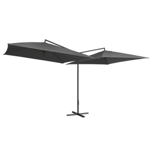 Umbrelă de soare cu stâlp din oțel, antracit, 250x250 cm - Img 3