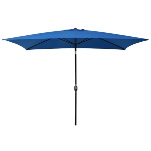 Umbrelă de soare cu stâlp metalic, azur, 300 x 200 cm