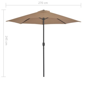 Umbrelă de soare de balcon, tijă aluminiu gri taupe, 270x135 cm - Img 7
