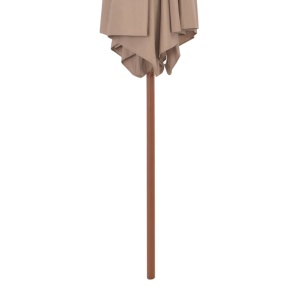 Umbrelă de soare de exterior cu stâlp din lemn, taupe, 270 cm - Img 6