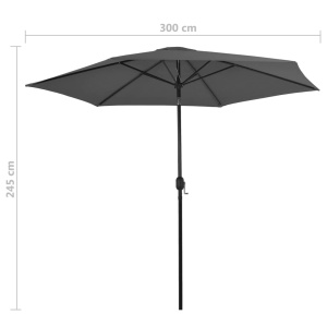 Umbrelă de soare de exterior, stâlp din metal, 300 cm, antracit - Img 6