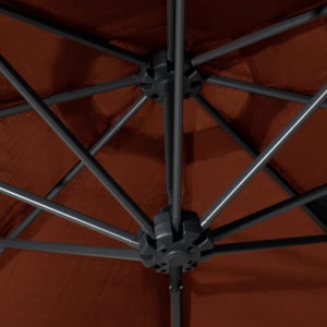 Umbrelă de soare de perete cu stâlp metalic, cărămiziu, 300 cm - Img 2