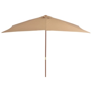 Umbrelă de soare, exterior, stâlp lemn, 200x300 cm, gri taupe - Img 4