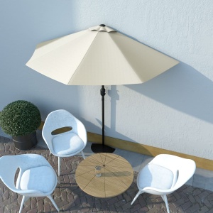 Umbrelă de soare pentru balcon tijă aluminiu nisipiu 270x135cm