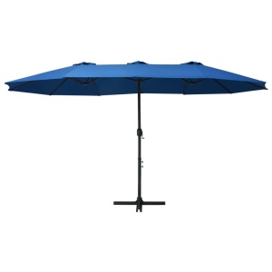 Umbrelă soare exterior cu stâlp aluminiu, albastru, 460x270 cm - Img 4