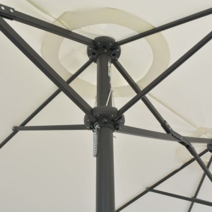 Umbrelă soare exterior, stâlp aluminiu, nisipiu, 460 x 270 cm - Img 2