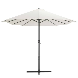 Umbrelă soare exterior, stâlp aluminiu, nisipiu, 460 x 270 cm - Img 8