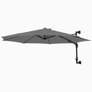 Umbrelă soare, montaj pe perete, stâlp metal, 300 cm, antracit - Img 3