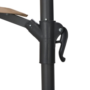 Umbrelă soare montaj pe perete tijă metalică gri taupe 300 cm - Img 6