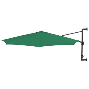Umbrelă soare, montaj pe perete, tijă metalică, verde, 300 cm