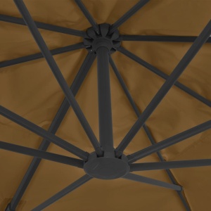 Umbrelă suspendată cu stâlp din aluminiu, taupe, 400x300 cm - Img 2