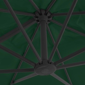 Umbrelă suspendată cu stâlp din aluminiu, verde, 400x300 cm - Img 2