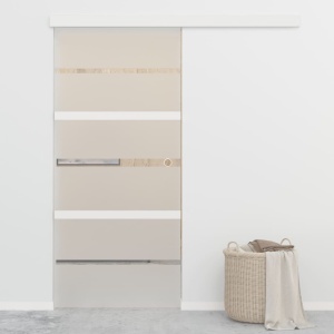 Ușă glisantă cu opritoare soft, 90x205 cm, sticlă ESG/aluminiu