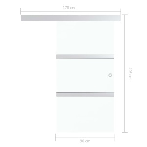 Ușă glisantă cu opritor silențios 90x205 cm sticlă ESG/aluminiu - Img 7