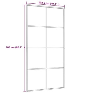 Ușă glisantă, negru, 102,5x205 cm, sticlă ESG și aluminiu Mat - Img 2
