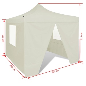 41464 Cream Foldable Tent 3 x 3 m with 4 Walls - Img 10