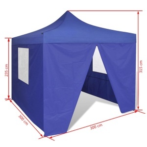 41466 Blue Foldable Tent 3 x 3 m with 4 Walls - Img 10
