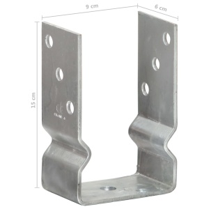 Ancore de gard, 6 buc., argintiu, 9x6x15 cm, oțel galvanizat - Img 7