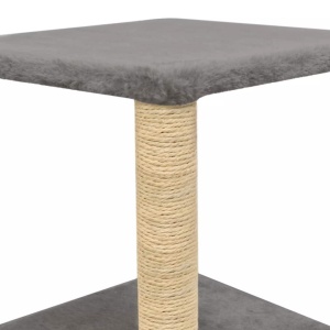 Ansamblu pentru pisici, stâlp cu funie de sisal, 55 cm, gri - Img 5