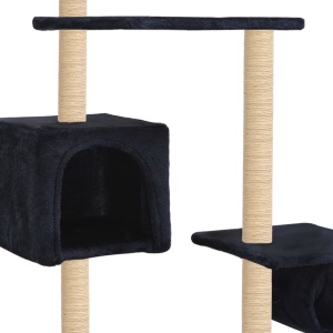 Ansamblu pisici, stâlpi funie sisal 260 cm, Bleumarin - Img 4