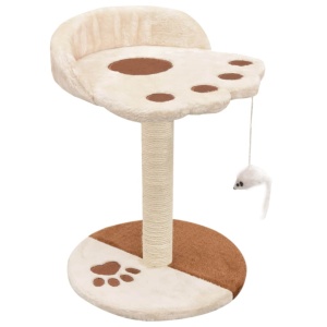 Ansamblu pisici, stâlpi funie sisal 40 cm, Bej și maro - Img 3
