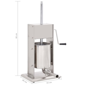 Aparat de umplut cârnați manual, argintiu, 10L, oțel inoxidabil - Img 6