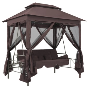 Balansoar extensibil cu pavilion, cafeniu